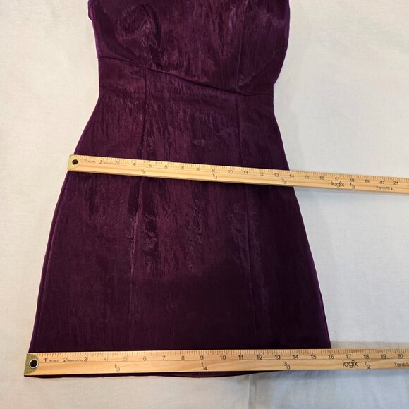 JASMINE DI MILO Old Money Silky Plum One-Shoulder Bodycon Mini Dress Size US 4. - Picture 17 of 17